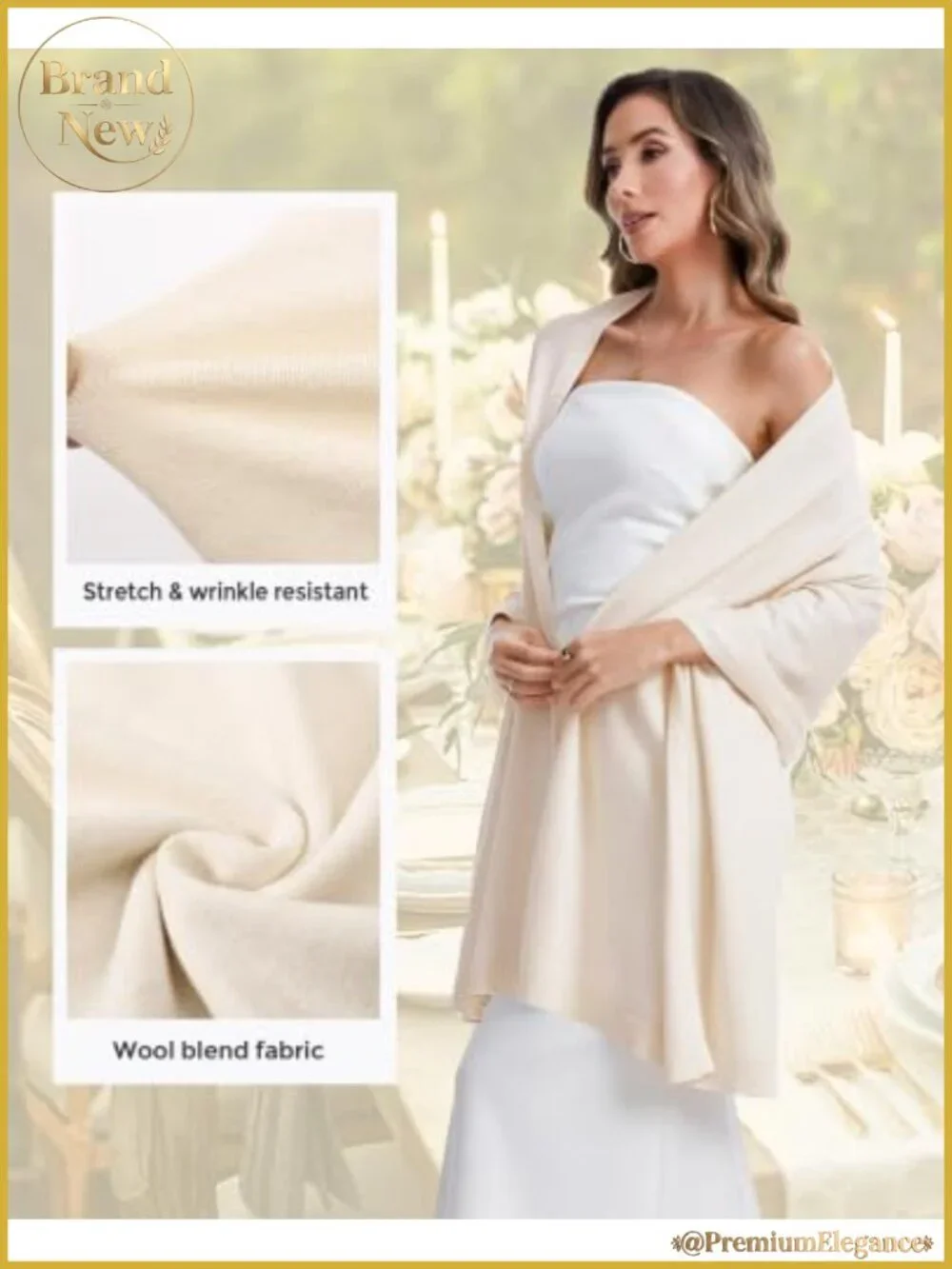 Oversized Knit Pashmina Shawl Wrap for Evening Dresses Weddings